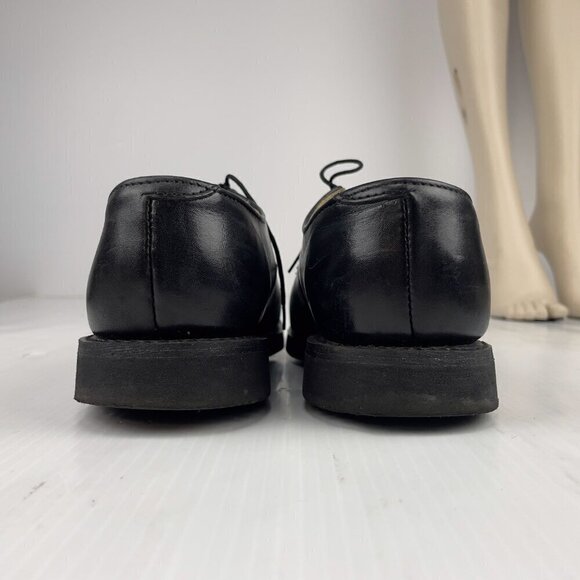 VIBRAM Oxford Dark Academia Gothcore Leather Flats Black shoes Size 7 - Picture 4 of 12